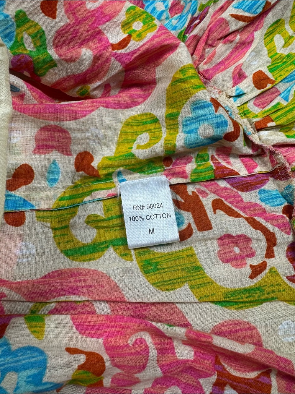 House of Harlow Boho Maxi Resort Dress Open Back Button Floral 100% Cotton MED - Picture 5 of 12